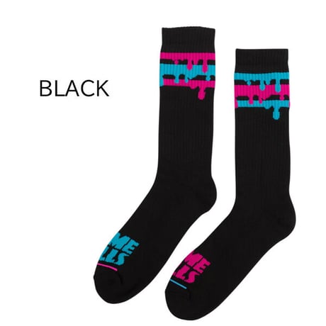 SLIME BALLS ソックス　SLIME BALLS Drip Strip Mens Crew Socks（Black　White） メンズ スライムボールズ