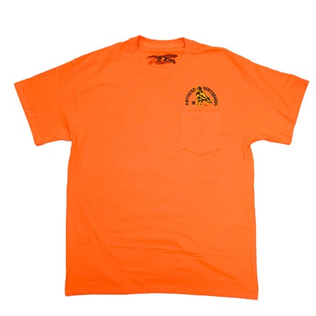 ANTIHERO SKATEBOARDS Tシャツ アンタイヒーロー 蛍光オレンジ 半袖　ANTIHERO ROCK DOVE FILL S/S POCKET TEE (SAFETY ORANGE)