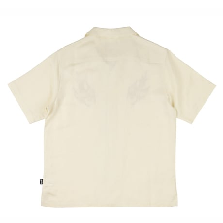 WELCOME SKATEBOARDS シャツ ウェルカム 半袖　HELLION EMBROIDERED LINEN SHIRT (BONE） 半袖 ウェルカム