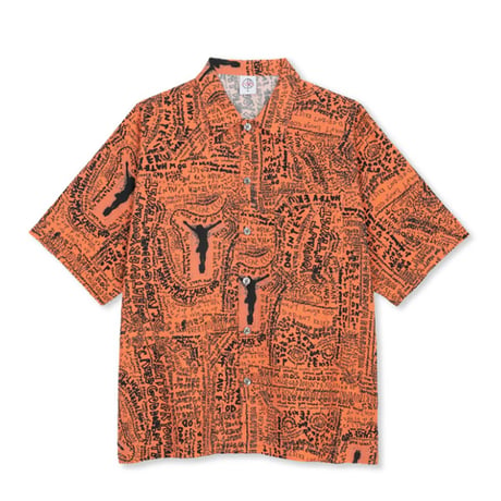 POLAR SKATE CO シャツ 半袖 ポーラー　EXIST BOWLING SHIRT （ORANGE）