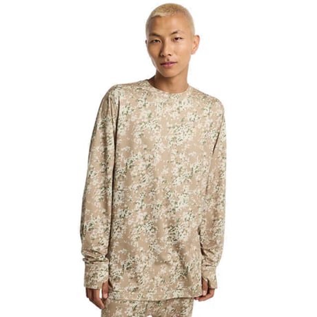BURTON メンズ スノーボード インナー Men's Burton Midweight Base Layer Crewneck （Snowfall Camo)  24-25