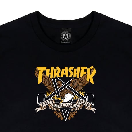 ANTIHERO THRASHER アンタイヒーロー スラッシャー Tシャツ　THRASHER x ANTI HERO EAGLEGRAM TEE (BLACK）
