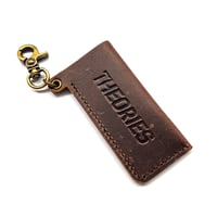 THEORIES ライターケース　Theories Stamp Logo Embossed Genuine Leather Lighter Case Keychain Brown
