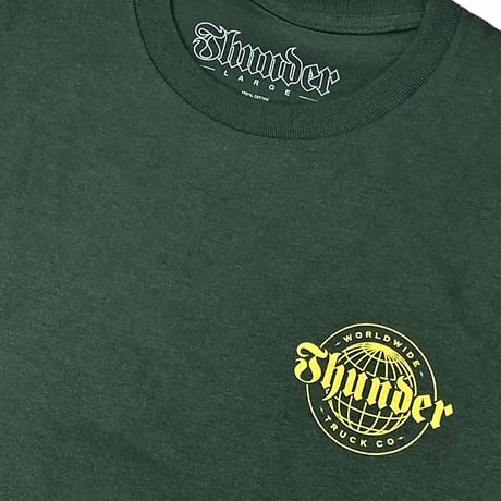 THUNDER TRUCKS サンダー スケボー Tシャツ 半袖 緑 　WORLDWIDE DBL S/S TEE （FOREST GREEN）