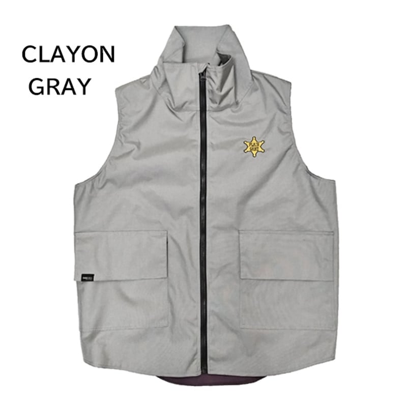 PLAINSANE SHERIFF VEST （BLACK CLAYON GRAY) スノー