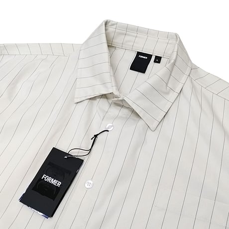 SALE FORMER シャツ 長袖 ストライプ アイボリー フォーマー　FORMER ANDERSON LS  SHIRT （BONE）