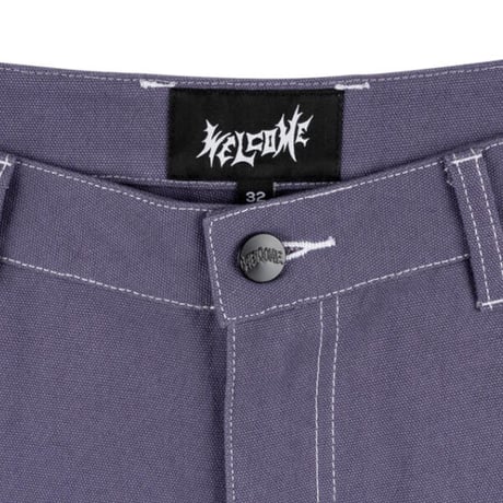 WELCOME SKATEBOARDS パンツ ショーツ ウェルカム　BRACE CANVAS CARPENTER SHORTS （GRAPE）