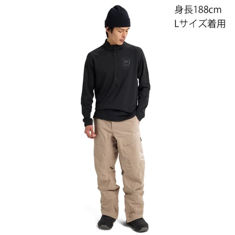 BURTON メンズ スノーボード ミッドレイヤー  Men's Burton [ak]® Helium Grid Half-Zip Fleece （True Black)  25-26