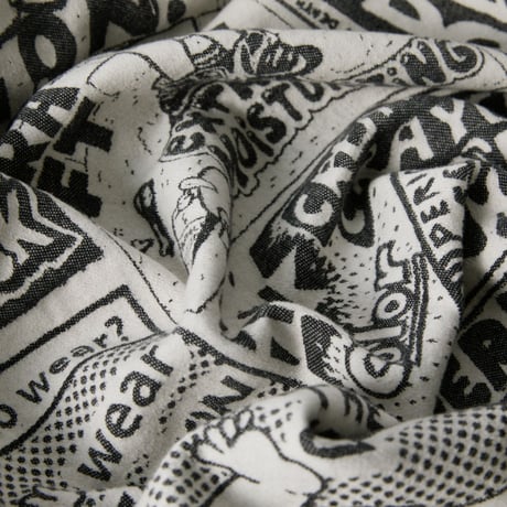 POLAR SKATE CO ブランケット ポーラー　Picnic Blanket Newspaper （White / Black）