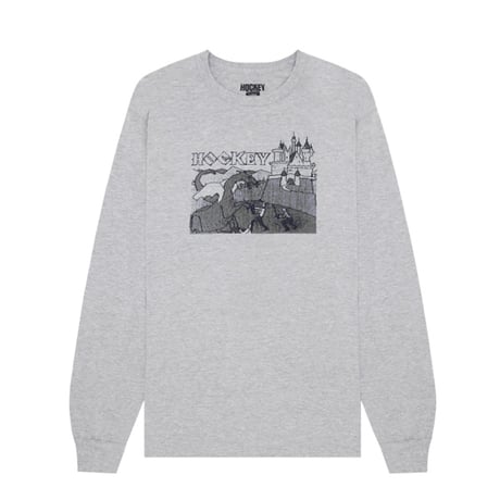 HOCKEY Tシャツ 長袖 ロンT SKATEBOARDS ホッケー　Dragon Slayer L/S Tee （Heather Grey）