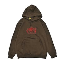 SALE KROOKED パーカー クルキッド　KROOKED ARKETYPE RAW EMB PULLOVER HOODIE（BROWN）