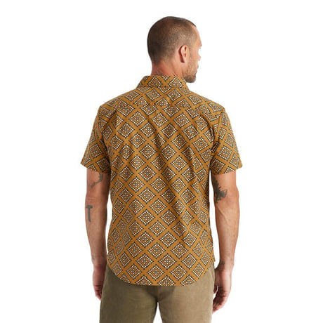SALE BRIXTON シャツ 半袖 ブリクストン ブラウン　CHARTER PRINT S/S WVN SHIRT