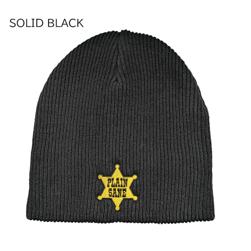 PLAINSANE PS SINGLE BEANIE（SOLID BLACK BRITISH