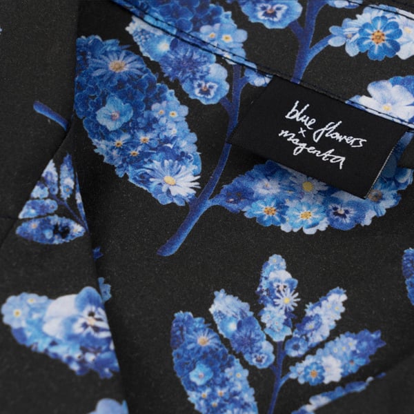 MAGENTA SKATEBOARDS シャツ 半袖 ブラックxブルー マゼンタ