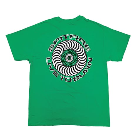 SPITFIRE WHEELS Tシャツ 半袖 スピットファイア 緑　SPIT FIRE LIVE TO BURN S/S TEE（GREEN)
