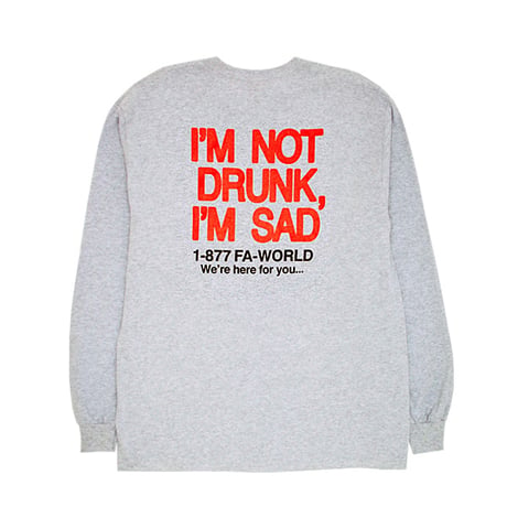 FUCKING AWESOME ファッキンオーサム 長袖 Tシャツ　FUCKINGAWESOME Drunk and Sad Long Sleeve Tee （Heather Grey）