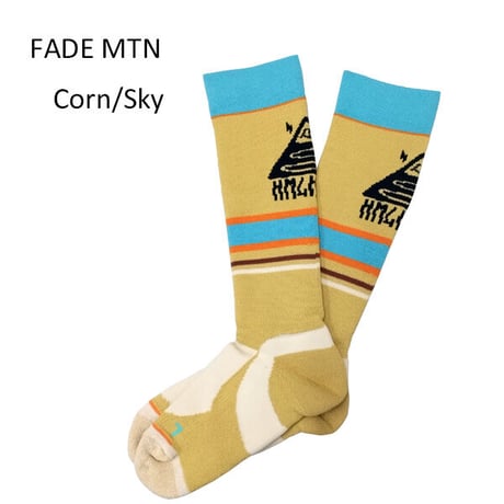 KM4K スノーソックス　MTN SNOWBOARD SOX ANDSOX SK8 MTN ＆ Fade MTN  （Black/Ren　Corn/Sky） カモシカ