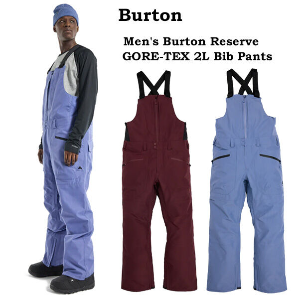 23-24 BURTON メンズ スノーボードウエア ビブパンツ Men's Burton Reserve GORE‑TEX 2L Bib Pants  （Slate Blue　Almandine）