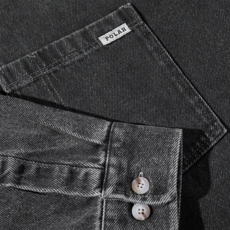 SALE POLAR SKATE CO シャツ 長袖 デニム ポーラー　DENIM MIKE LS SHIRT （SILVER BLACK）