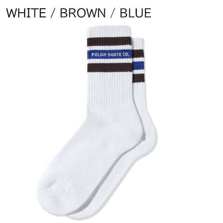 POLAR SKATE CO ソックス ポーラー ホワイト　FAT STRIPE SOCKS  （2カラー）
