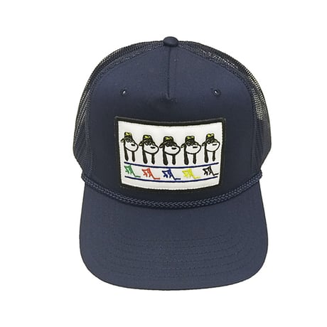 FUCKING AWESOME CAP ファッキンオーサム キャップ　FUCKINGAWESOME Spike Repeat Embroidered 5 Panel Mesh Hat (Navy)