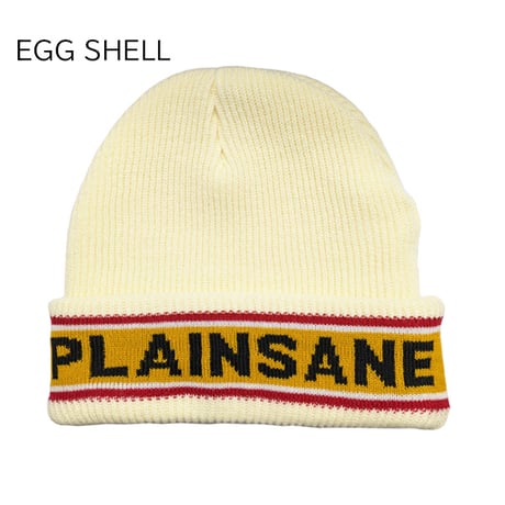 PLAINSANE LOGO BEANIE（BLACK　COCOA BROWN　EGG SHELL）  スノーボード  ニット帽 ビーニー プレインセイン PLAIN SANE