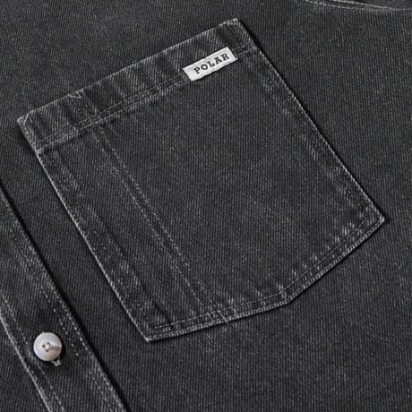 SALE POLAR SKATE CO シャツ 長袖 デニム ポーラー　DENIM MIKE LS SHIRT （SILVER BLACK）