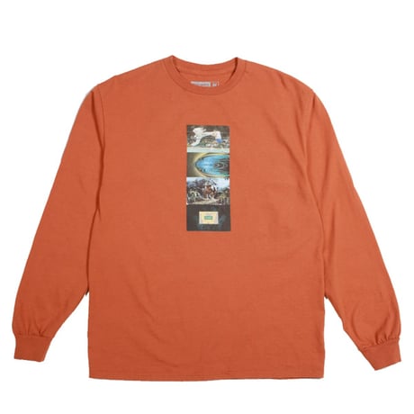 THEORIES Tシャツ 長袖 オレンジ セオリーズ　THEORIES L/S TEE VURTUAL REALITY （TEXAS ORANGE）