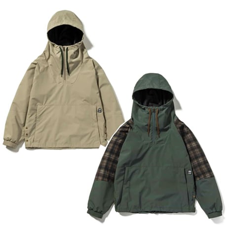 スノージャケット スノーボードウエア インハビタント inhabitant VINTAGE ANORACK PULLOVER JACKET （グリーン　ベージュ）