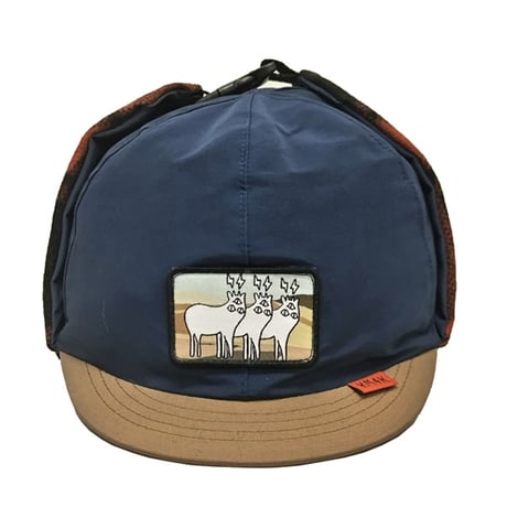 23-24 KM4K キャップ　KM4K CAP 10 60/40 “サイズ⇒59cm ”（L.BEIGE/BLUE　NAVY/L.BEIGE） カモシカ