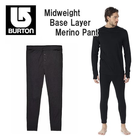 BURTON Men's Burton Midweight Base Layer Merino Pant 【Mサイズ】 （TRUE BLACK) SALE アウター ジャケット メンズ ウェルカム