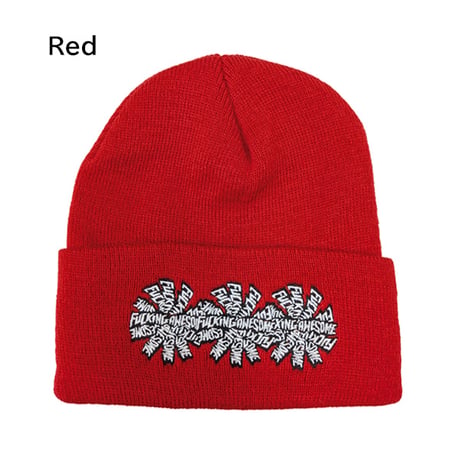 FUCKING AWESOME ファッキンオーサム ビーニー　FUCKINGAWESOME Three Spiral Cuff Beanie （Black Tan Red）