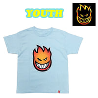 SALE SPITFIRE WHEELS 子供 キッズ ユース Tシャツ 半袖　SPIT FIRE BIG HEAD FADE FILL YOUTH S/S TEE （LIGHT BLUE）
