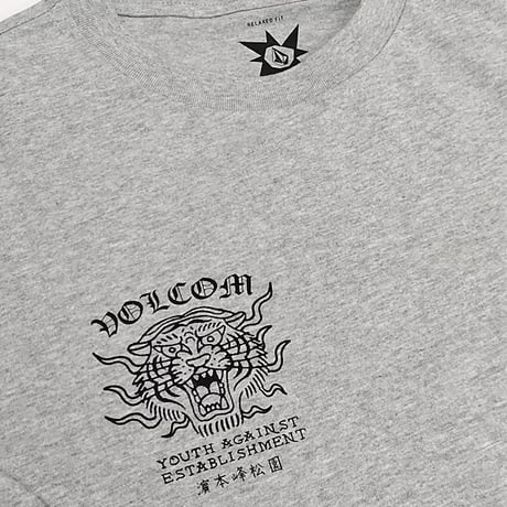 SALE VOLCOM ボルコム Tシャツ 半袖 グレー メンズ　TOKYO TRUE FEATURED ARTIST YUSUKE TIGER SHORT SLEEVE T-SHIRT