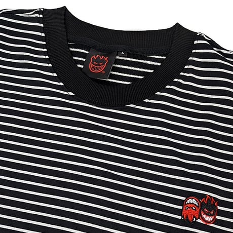SPITFIRE WHEELS Tシャツ  半袖 スピットファイア　SPIT FIRE ETERNAL EMB STRIPE TEE (BLACK/WHITE)
