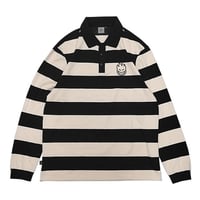 SPITFIRE WHEELS  ラグビーシャツ スピットファイア 黒Ｘベージュ　SPIT FIRE BIGHEAD RUGBY L/S SHIRT （OFF WHITE/BLACK）