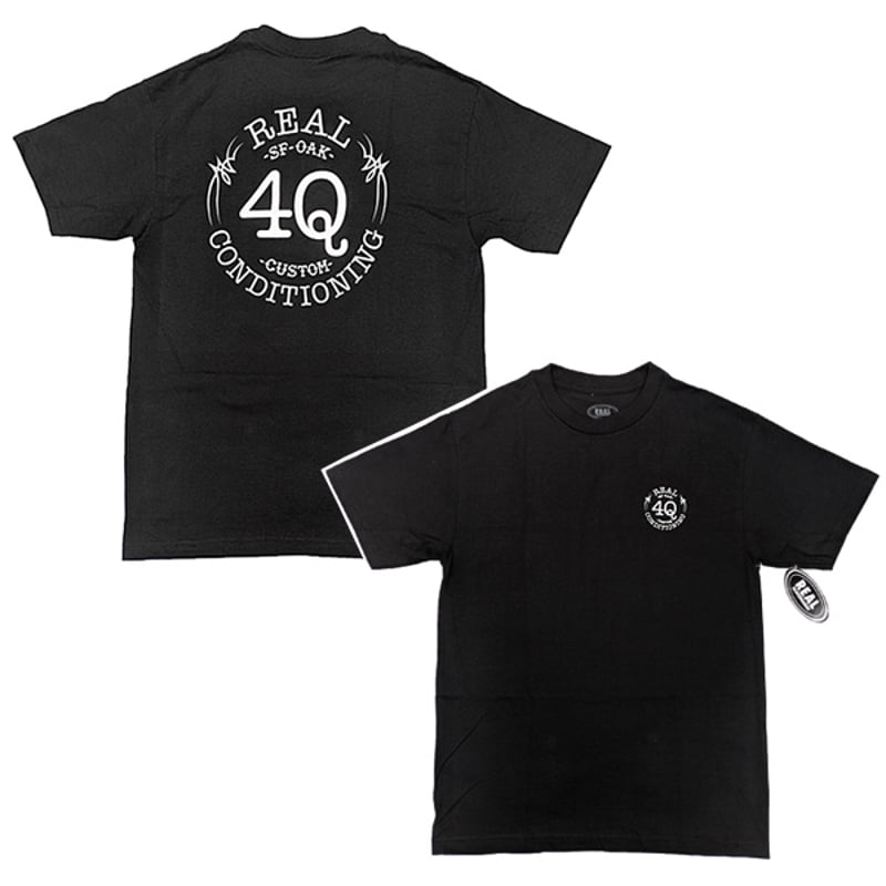 REAL SKATEBOARDS Tシャツ 半袖 リアル スケートボード 黒 REAL x 4