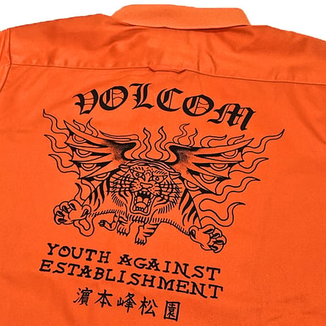 VOLCOM シャツ 半袖 オレンジ ボルコム メンズ　TOKYO TRUE FEATURED ARTIST YUSUKE POCKET SHORT SLEEVE SHIRT (ORANGE）