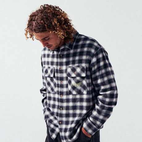 SALE FORMER シャツ 長袖 チェック フォーマー　FORMER MANNERS PLAID LS SHIRT （BLACK）
