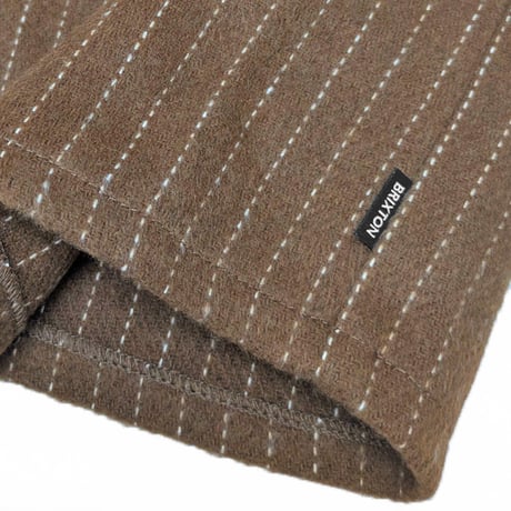 BRIXTON シャツ 長袖 ブリクストン ストライプ　SELDEN SOFT BRUSHED FLANNEL SHIRT （PINECONE BROWN PINESTRIPE）