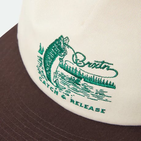 BRIXTON キャップ ブリクストン コットンキャップ CAP アイボリー　BRIXTON CATCH AND RELEASE HP SNAPBACK （OFF WHITE/BROWN）