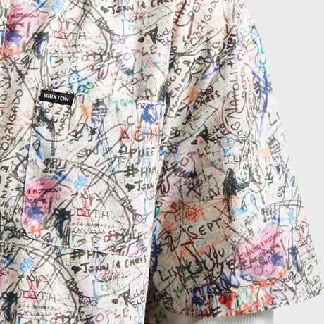 BRIXTON シャツ 半袖 ブリクストン メンズ　CRU PRINT S/S WVN SHIRT（GRAFFITI）