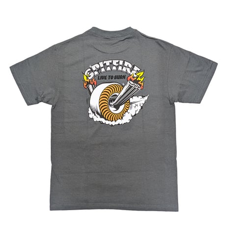 SPITFIRE WHEELS Tシャツ  半袖 グレー スピットファイア　SPIT FIRE BURNOUT S/S TEE (CHARCOAL)