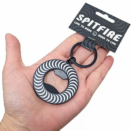 SPITFIRE WHEELS キーホルダー スピットファイア　SPIT FIRE CLASSIC SWIRL BOTTLE OPENER KEYCHAIN （BLACK/WHITE）