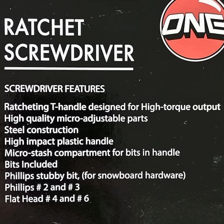 “再入荷” ドライバー 工具 ワンボール ONEBALL RATCHET SCREW DRIVER  （BLACK） スノーボードアクセサリー