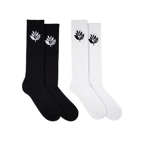 MAGENTA SKATEBOARDS ソックス ニーソックス 黒 白 メンズ マゼンタ マジェンタ　PLANT KNEE SOCKS （BLACK　WHITE）