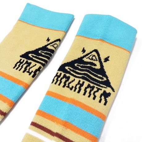 KM4K スノーソックス　MTN SNOWBOARD SOX ANDSOX SK8 MTN ＆ Fade MTN  （Black/Ren　Corn/Sky） カモシカ