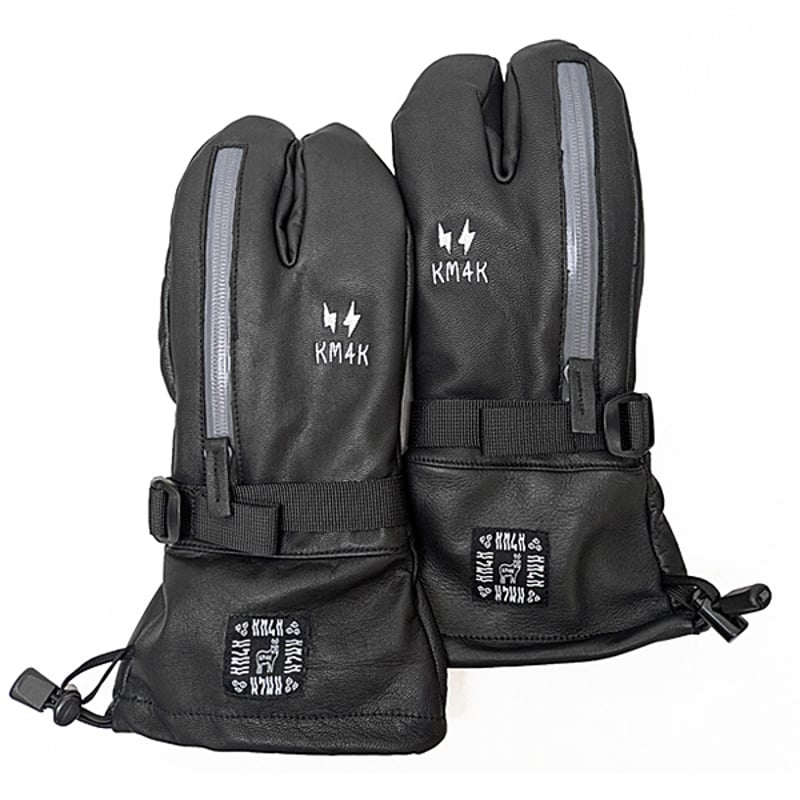 KM4K スノーボード スキー グローブ KM4K グローブ ミトン KM4K NO HIZUME KAWA （FULL BLACK S