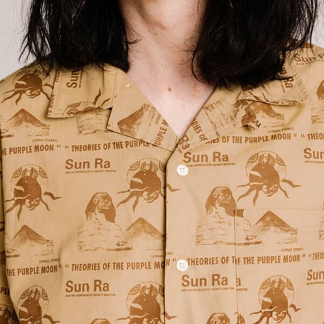 SALE THEORIES シャツ 半袖 セオリーズ　PURPLE MOON VACATION SHIRT  （PEACH）