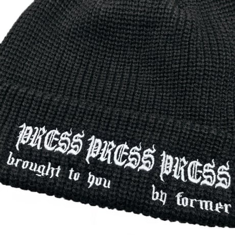 SALE FORMER ビーニー 黒 フォーマー　FORMER PRESS BEANIE（BLACK）